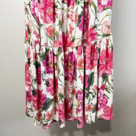 Express floral halter neck open back maxi sun dress L - Picture 10 of 12